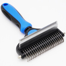 Fur Magic Deshedding and Demattering Tool 2-i-1 Dubbelsidig Hundtrimningsborste för Lång, Medium, Kort Päls Tar Bort Knutar