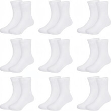 Pojksockor 9 par barnsportstrumpor med vaddering och runda strumpor flickor svarta vita grå randiga bomullsskolastrumpor junior för åld