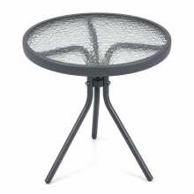 Folding Glass Garden Side Table 50cm