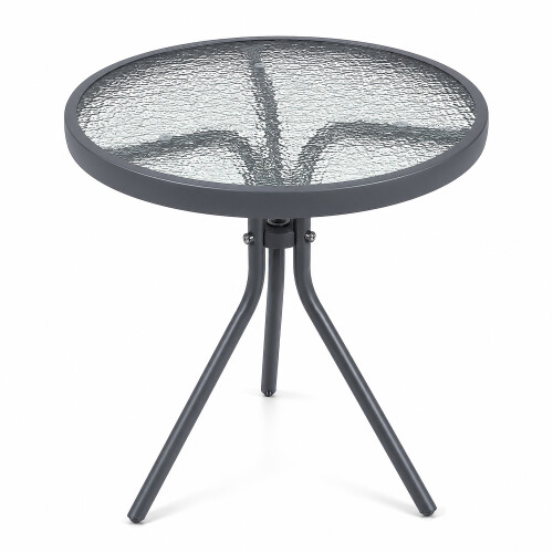 Folding Glass Garden Side Table 50cm
