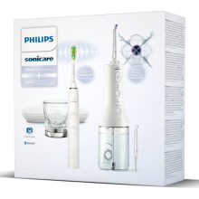 Cepillo de dientes eléctrico y irrigador dental - PHILIPS - HX3886/41 - DiamondClean 9000 - Power Flosser - blanco