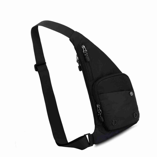 Nylon Sling Bag Brusttasche Schwarz Leicht