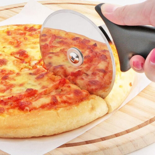 Pizzaskærer, Professionel Pizzaskærer, Rustfrit Stålblad og Plastikhåndtag med Ergonomisk Design, Sort 1