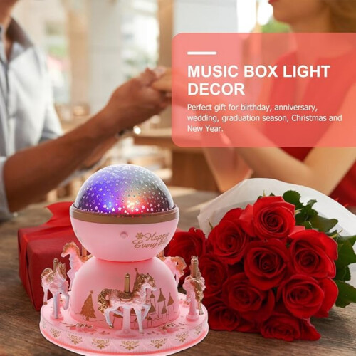 Φωτιστικό προβολέα Carousel Music Box Star για αγόρια και κορίτσια γενεθλίων Δημιου 1