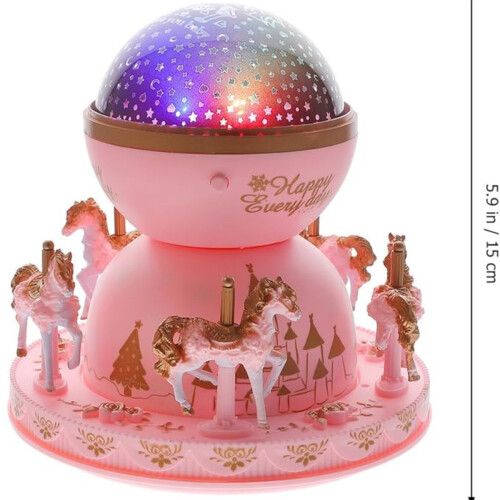 Φωτιστικό προβολέα Carousel Music Box Star για αγόρια και κορίτσια γενεθλίων Δημιου 2