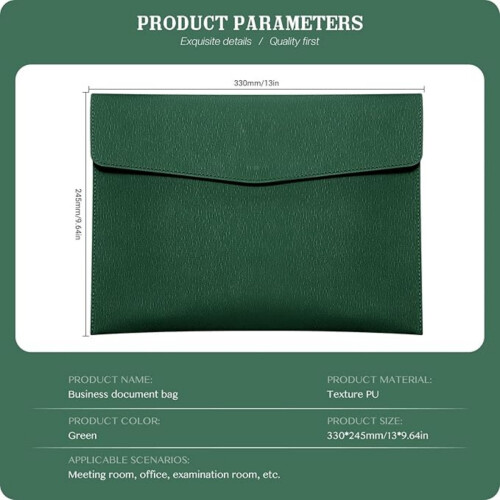 A4 Document Folder Wallet, Pu Leather Travel Document Holder Organizer, File Folder with Snap Closure, 1