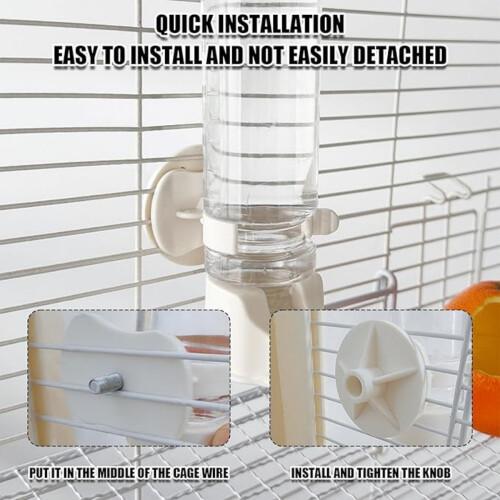 Distributore automatico di acqua per uccelli, 2 pezzi da 150 ml, dispenser automatico di acqua e cibo per pappagalli, abbeveratoio per 2