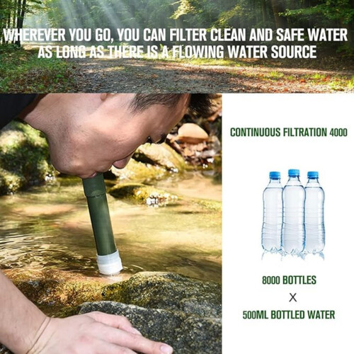 Προσωπικό φίλτρο νερού, κιτ φίλτρου νερού 4000 λίτρων για πεζοπορία, κατασκή 2
