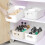 Set of 4 Plastic Storage Baskets, Kitchen Cupboard Storage Tray, Bathroom Drawer with Handle for Stacking Kitchen 4