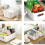 Set of 4 Plastic Storage Baskets, Kitchen Cupboard Storage Tray, Bathroom Drawer with Handle for Stacking Kitchen 3