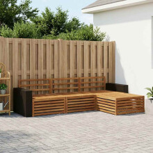 vidaXL Outdoor-Sofagarnitur 4 stk. Natur Massivholz Akazie