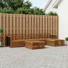 vidaXL Outdoor-Sofagarnitur 6 stk. Natur Massivholz Akazie