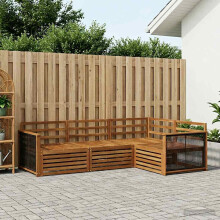 vidaXL Outdoor-Sofagarnitur 4 stk. Natur Massivholz Akazie