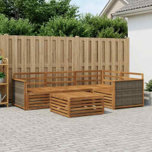 vidaXL Outdoor-Sofagarnitur 5 stk. Natur Massivholz Akazie