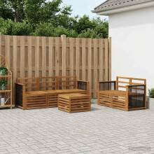 vidaXL Outdoor-Sofagarnitur 6 stk. Natur Massivholz Akazie