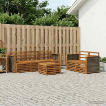 vidaXL Outdoor-Sofagarnitur 6 stk. Natur Massivholz Akazie