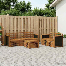 vidaXL Outdoor-Sofagarnitur 6 stk. Natur Massivholz Akazie