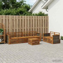 vidaXL Outdoor-Sofagarnitur 7 stk. Natur Massivholz Akazie