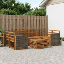 vidaXL Outdoor-Sofagarnitur 7 stk. Natur Massivholz Akazie
