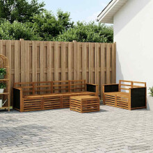 vidaXL Outdoor-Sofagarnitur 7 stk. Natur Massivholz Akazie