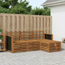 vidaXL Outdoor-Sofagarnitur 4 stk. Natur