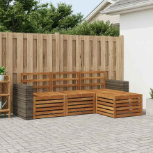 vidaXL Outdoor-Sofagarnitur 4 stk. Natur