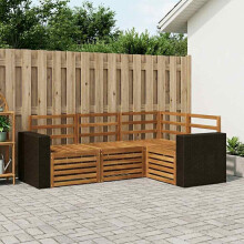 vidaXL Outdoor-Sofagarnitur 4 stk. Natur Polyester