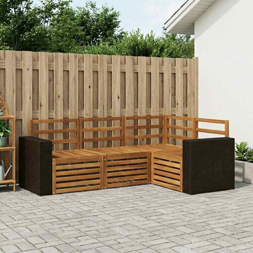 VidaXL vidaXL Outdoor-Sofagarnitur 4 stk. Natur Polyester