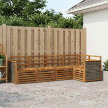 vidaXL Outdoor-Sofagarnitur 4 stk. Natur Massivholz Akazie