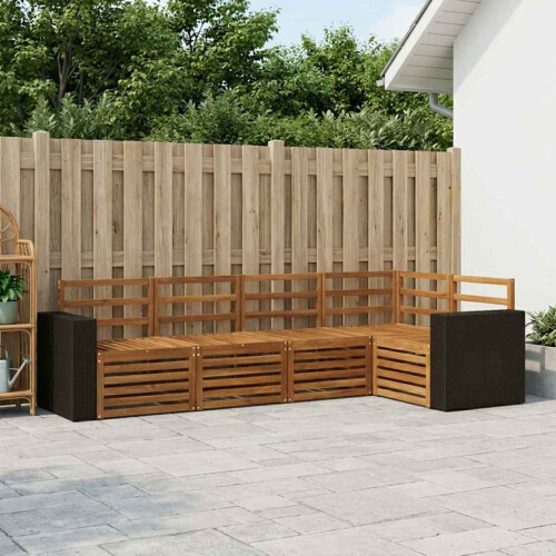 VidaXL vidaXL Outdoor-Sofagarnitur 5 stk. Natur Polyester