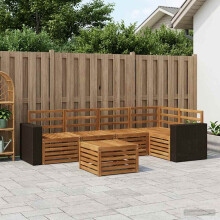 vidaXL Outdoor-Sofagarnitur 6 stk. Natur Polyester