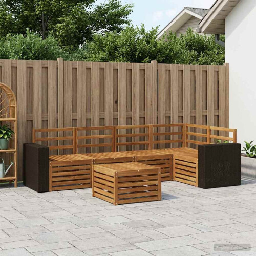 VidaXL vidaXL Outdoor-Sofagarnitur 6 stk. Natur Polyester