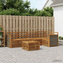vidaXL Outdoor-Sofagarnitur 5 stk. Natur Massivholz Akazie