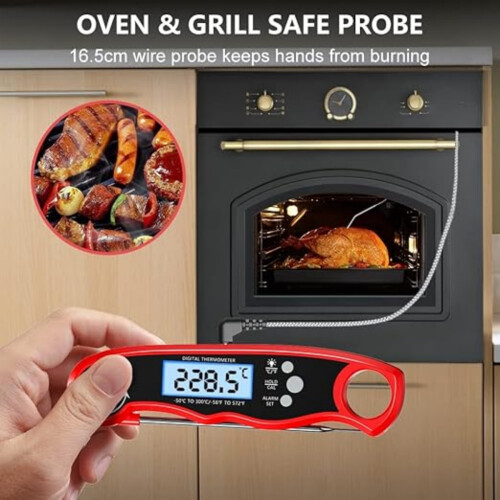 Meat Thermometers, Precise Read Food Thermometer with Wire Probe, Backlight Lcd Display 1