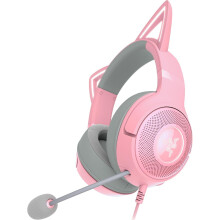 Razer Kraken Kitty V2 Wired RGB Headset Quartz Pink 7.1 Surround Kitty Ears Mic