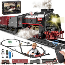 Electric Train Set for Kids, Train Toy with Realistic Sound, Lights and Smoke