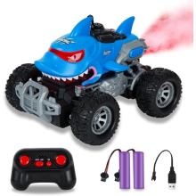 RC Car Shark Shape With Glowing LED Lights Spray Function Perfect Gift