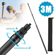 For Insta360 Adjustable Light Weight Carbon Fiber Invisible Selfie Stick Long 3M