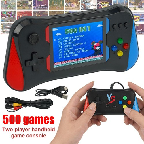 3.5'' Screen 500 Games Portable Ergonomic Shape 2 Player Game Console Game Box