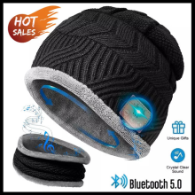 Wireless Bluetooth Smart Beanie Hat Handsfree Music Headphones Speaker With Mic