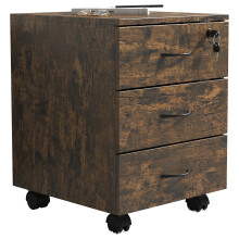 (Chipboard, Brown) Roller Container Office Drawers Baula L
