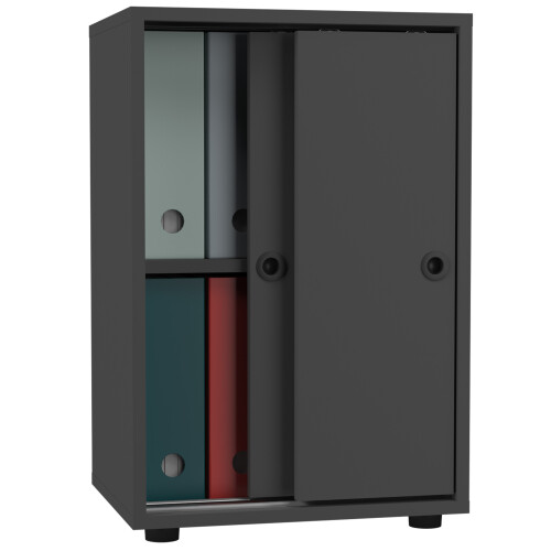 (Chipboard, Black) Office cabinet File cabinet Ulas 2-fold