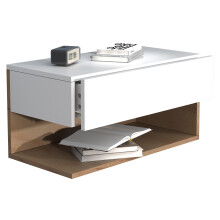 (Matt, Modern/Contemporary) Wooden wall hanging bedside table Usal XL 60cm