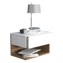 (Matt, Modern/Contemporary) Wooden wall hanging bedside table Usal XL 45cm