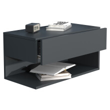 (Matt, Modern/Contemporary) Wooden wall hanging bedside table Usal XL 60cm