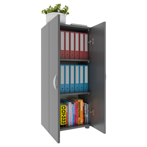 (Chipboard, Black) Office cabinet File cabinet Ulas 3-fold