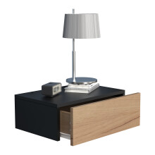 (Matt, Modern/Contemporary) Wooden wall hanging bedside table Usal M 45 cm
