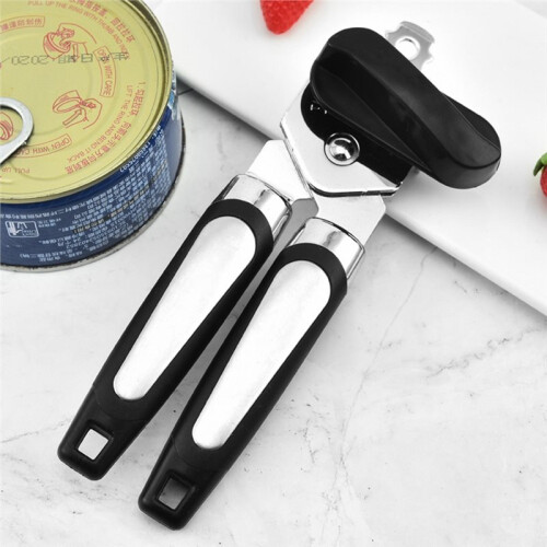2 Abrelatas Manuales con Hoja de Acero Inoxidable, Borde Liso, Resistente, Mango Cómodo 1
