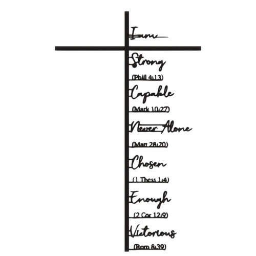 Cruza de Metal  para Parede com Versículo Bíblico, Decoração Religiosa de Jesus para Casa, Presente Cristão, 40 cm (15,7 Polegadas)