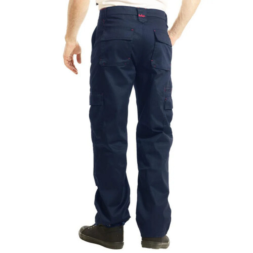 Lee Cooper (34L, Navy Blue) Lee Cooper Mens Multi Pocket Work Trousers 1
